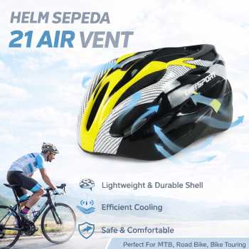 TaffSPORT Helm Sepeda MTB Road Bike Bicycle Helmet 21 Air Vent - X10