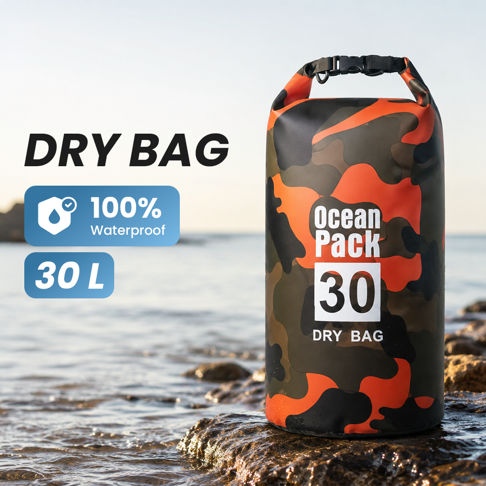 Ocean Pack Dry Bag Waterproof Backpack Strap Tas Tahan Air PVC Nilon 30L - XAZ9 Gambar produk Ocean Pack Dry Bag Waterproof Backpack Strap Tas Tahan Air PVC Nilon 30L - XAZ9 - Utama