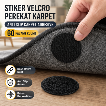 LUCKY Stiker Velcro Perekat Karpet Anti Slip Carpet Adhesive 60 Pasang - LC115