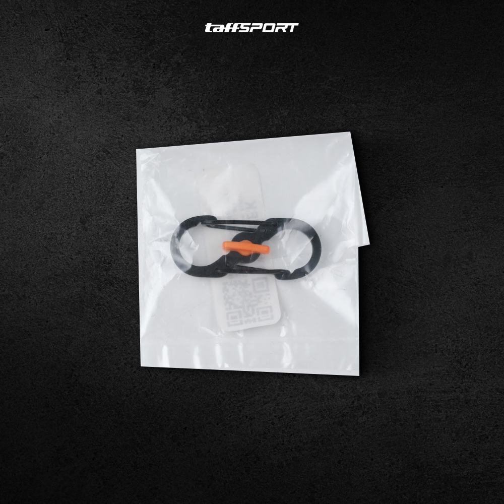 TaffSPORT Carabiner Metal Double Hook Spring Lock Gantungan Kunci 50kg - AT17 Gambar produk TaffSPORT Carabiner Metal Double Hook Spring Lock Gantungan Kunci 50kg - AT17 - Kemasan