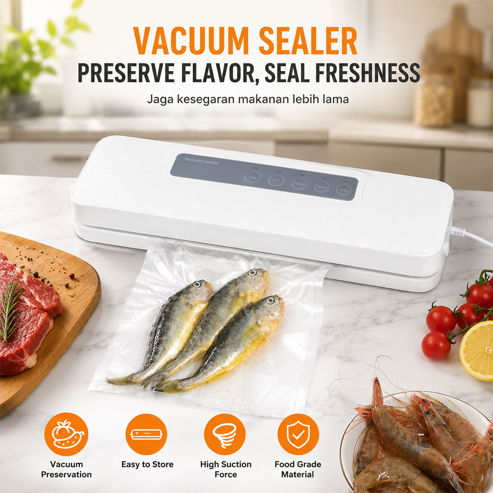 XinBao Alat Vakum Makanan Vacuum Sealer Packaging Machine 60kPa 110W - QH-56 Gambar produk XinBao Alat Vakum Makanan Vacuum Sealer Packaging Machine 60kPa 110W - QH-56 - Utama