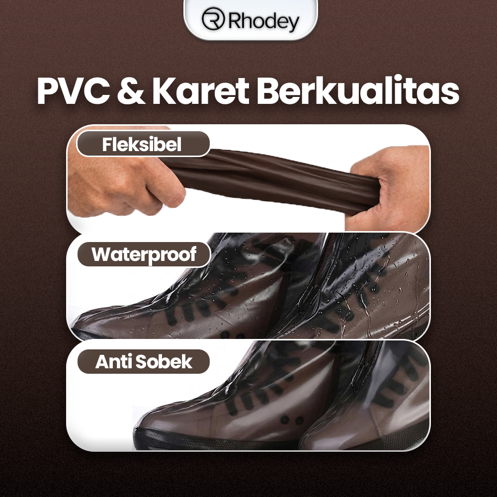 Rhodey Cover Pelindung Sepatu Anti Air Shoes Cover PVC with Zipper XL - F-203 Gambar produk Rhodey Cover Pelindung Sepatu Anti Air Shoes Cover PVC with Zipper XL - F-203 - 3
