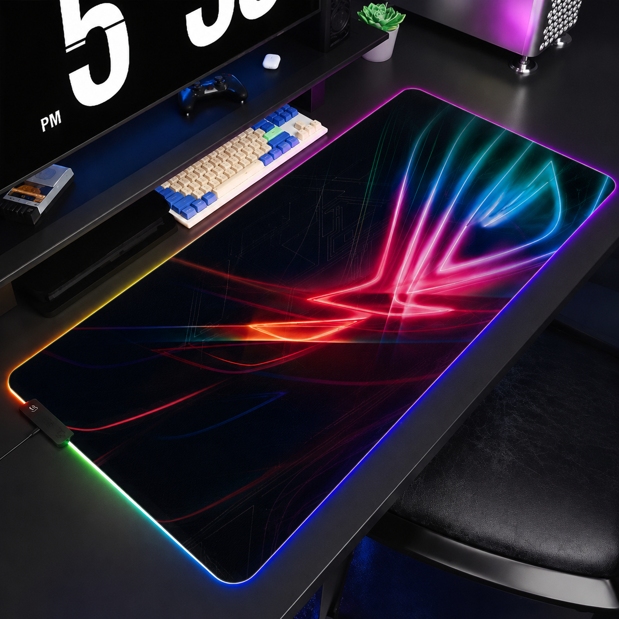 TaffGEAR Mouse Pad Gaming Illuminated LED RGB Desk Mat 900x400x4mm - RGB-03 Gambar produk TaffGEAR Mouse Pad Gaming Illuminated LED RGB Desk Mat 900x400x4mm - RGB-03 - 8