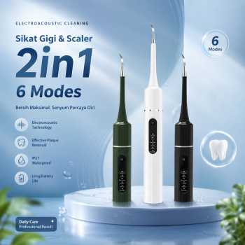 Gambar produk HUILIDA Sikat Gigi Elektrik 2in1 Scaler Sonic Wave Toothbrush 6 Modes - LC-H161