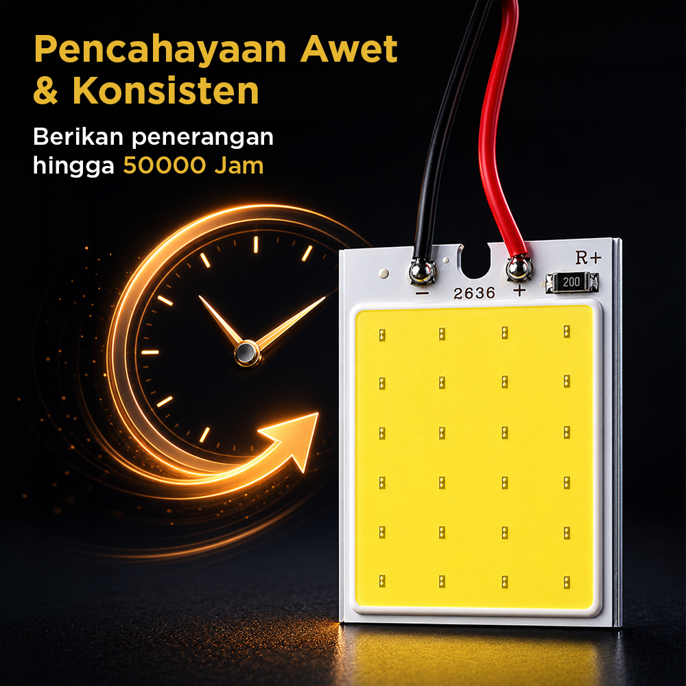 HVIERO Chip Lampu LED COB SMD Interior Mobil 6500K 5W 12V 4 PCS 26x36mm - COB2636-DC12-5 / COB1626-DC12-5 Gambar produk HVIERO Chip Lampu LED COB SMD Interior Mobil 6500K 5W 12V 4 PCS 26x36mm - COB2636-DC12-5 / COB1626-DC12-5 - 2