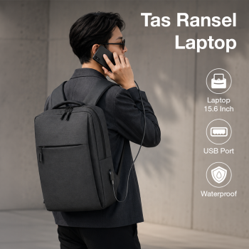 Rightsure Tas Ransel Laptop Backpack 15.6 Inch with USB Port - KC09