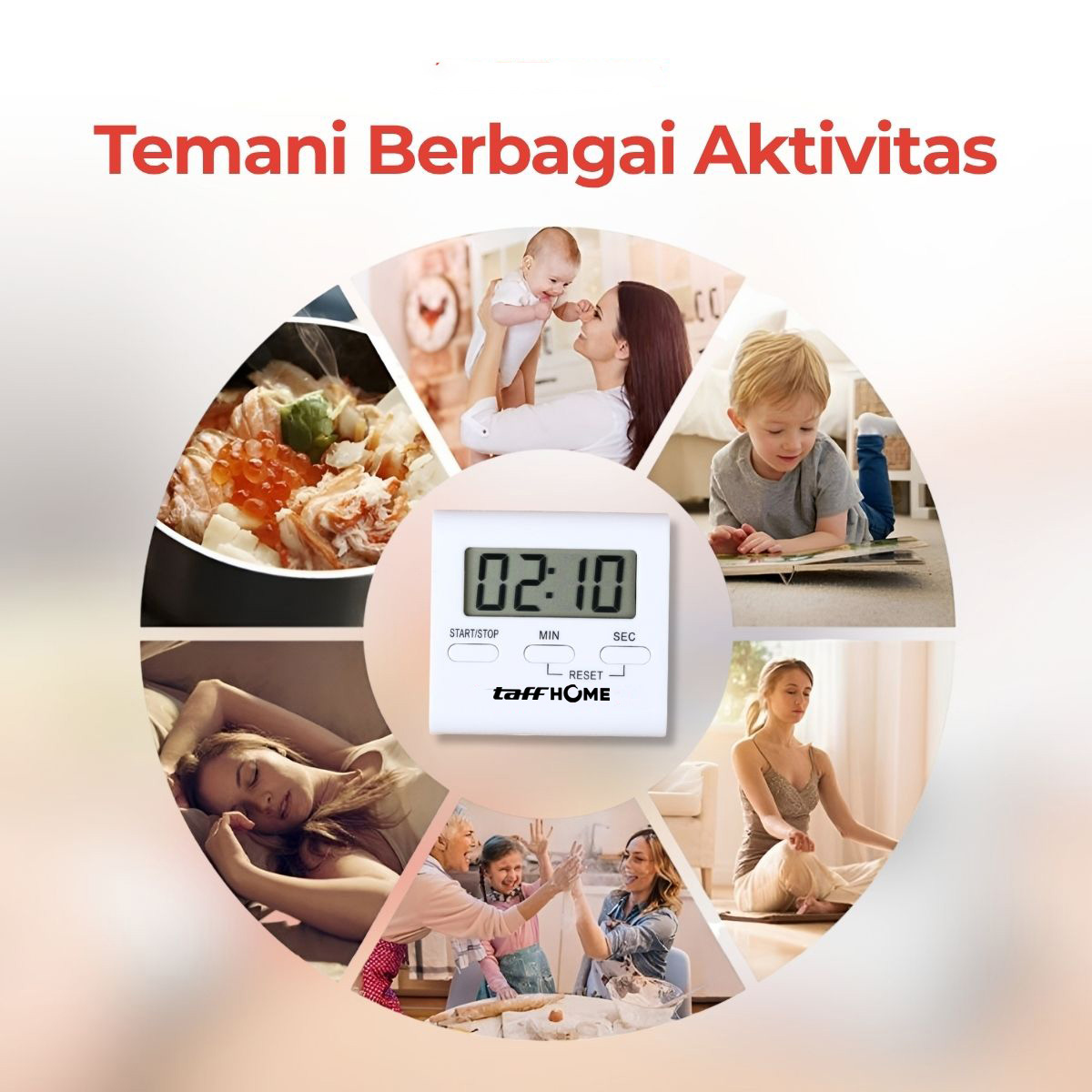 TaffHOME Timer Masak Dapur Digital Magnetic Alarm Kitchen Countdown - T10 Gambar produk TaffHOME Timer Masak Dapur Digital Magnetic Alarm Kitchen Countdown - T10 - 4