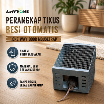 TaffHOME Jebakan Perangkap Tikus Besi Otomatis One Way Door Mousetrap - BG-22