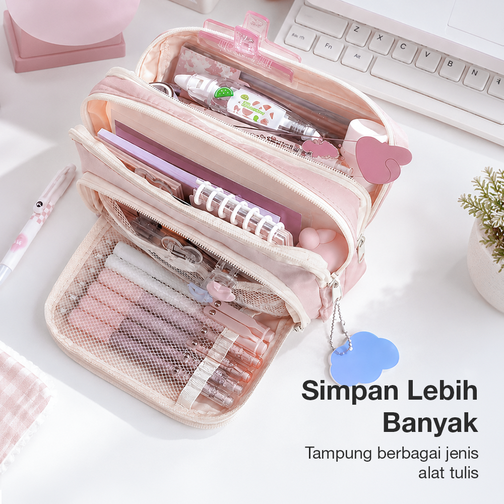 Botang Wenhua Tempat Pensil Multi Layer Case Compact Pouch Stationary - MG-1354 Gambar produk Botang Wenhua Tempat Pensil Multi Layer Case Compact Pouch Stationary - MG-1354 - 2