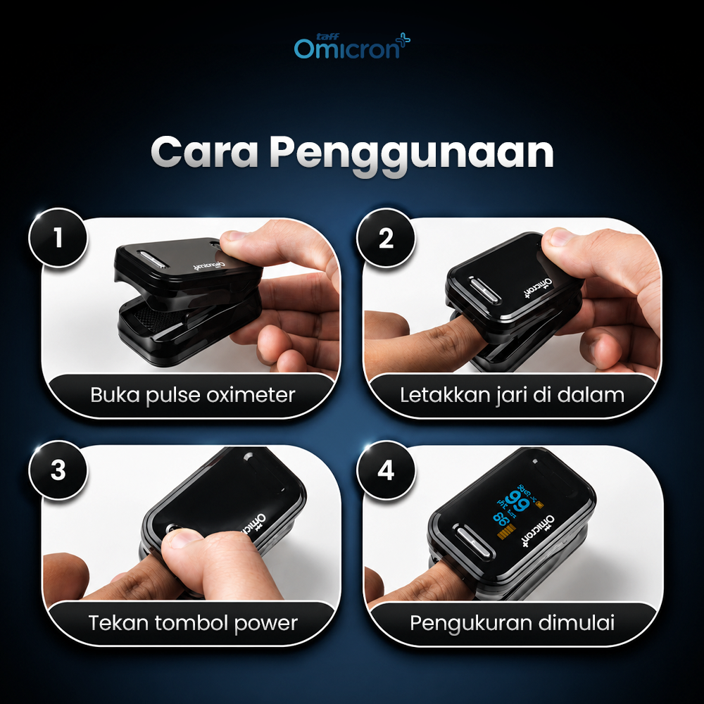 TaffOmicron Fingertip Pulse Oximeter Alat Ukur Saturasi Oksigen Darah - YK-81C Gambar produk TaffOmicron Fingertip Pulse Oximeter Alat Ukur Saturasi Oksigen Darah - YK-81C - 6