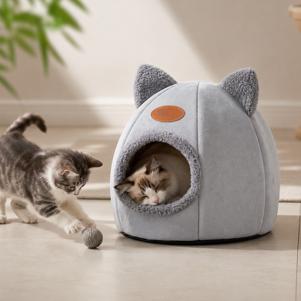 AOXIN Tempat Tidur Hewan Peliharaan Kucing Cat House Tent M - HTC01 Gambar produk AOXIN Tempat Tidur Hewan Peliharaan Kucing Cat House Tent M - HTC01 - 6