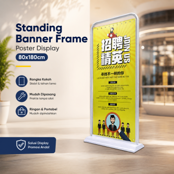 Caimano Standing Banner Frame Poster Display Iron Door Frame 80x180cm - C80