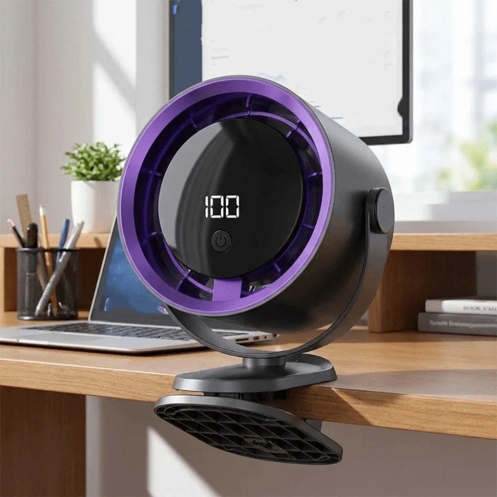 TINSOL Kipas Angin Klip Digital Display Rechargeable Clip Fan 1200mAh - JMF-10 Gambar produk TINSOL Kipas Angin Klip Digital Display Rechargeable Clip Fan 1200mAh - JMF-10 - 5