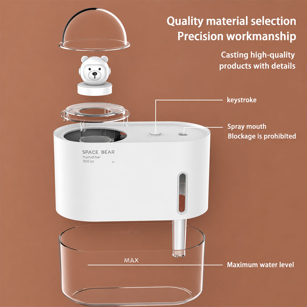 Fabo Air Humidifier Mini Ultrasonic Diffuser LED 7 Color 300ml - ABBP-M318 Gambar produk Fabo Air Humidifier Mini Ultrasonic Diffuser LED 7 Color 300ml - ABBP-M318 - 7