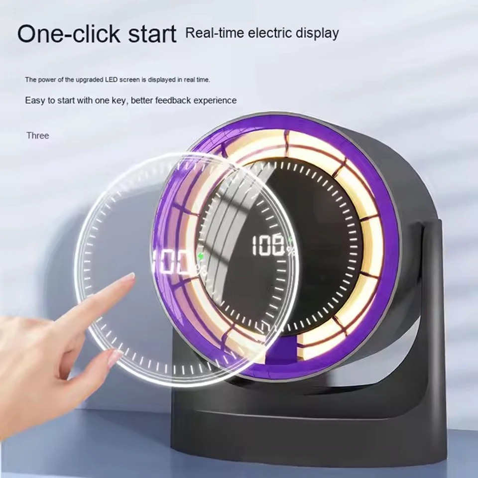 TINSOL Kipas Angin Meja Digital Display 5 Speed RGB Timer Desk Fan - JMF-7 Gambar produk TINSOL Kipas Angin Meja Digital Display 5 Speed RGB Timer Desk Fan - JMF-7 - 2