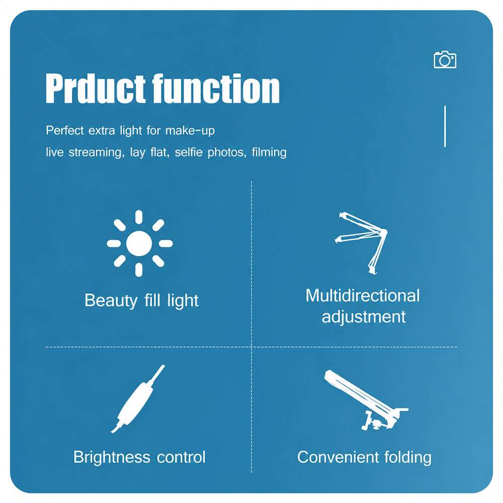 Gambar produk BAO Lampu Fill Light LED Dimmable 3in1 Color 10W with Arm Stand 12Inch - ZGRL-12 - 1