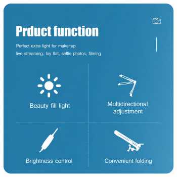 Gambar produk BAO Lampu Fill Light LED Dimmable 3in1 Color 10W with Arm Stand 12Inch - ZGRL-12 - 1
