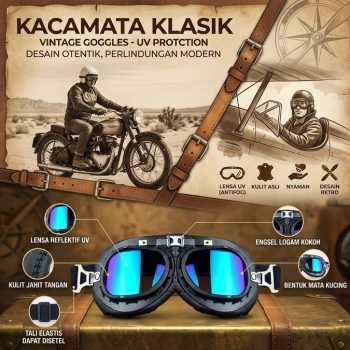 Gambar produk Nordson Kacamata Unisex Goggles Classic Vintage Harley UV Protection - ND1008