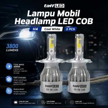 TaffLED Lampu Depan Mobil Headlamp LED COB H4 Cool White 2 PCS - C6