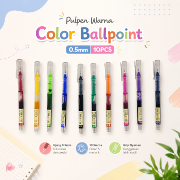 Xuanxuan Pulpen Bolpen Warna Warni Color Ballpoint Gel Pen 0.5mm 10PCS - XX633