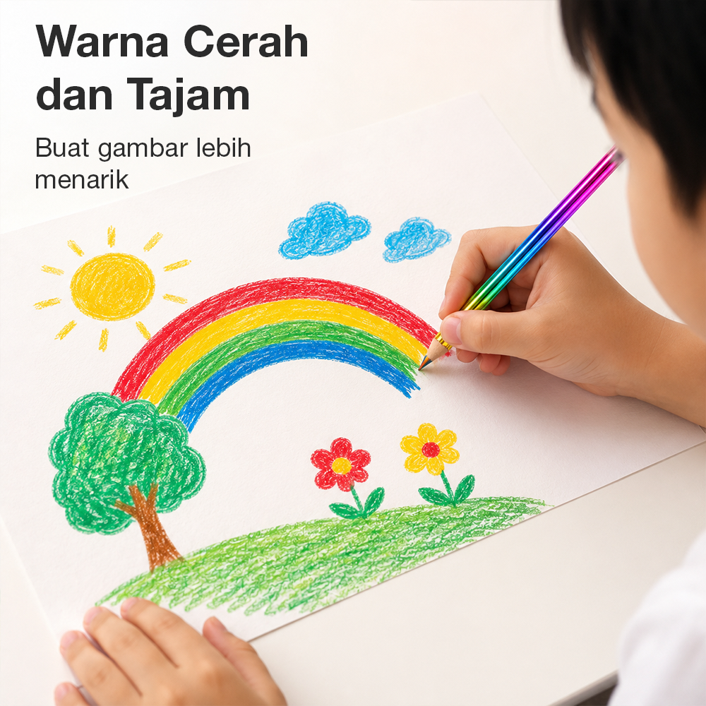 Gambar produk WEBOW Pensil Warna Rainbow Color Pencils Drawing Painting 16 PCS/Set - XP004 - 4