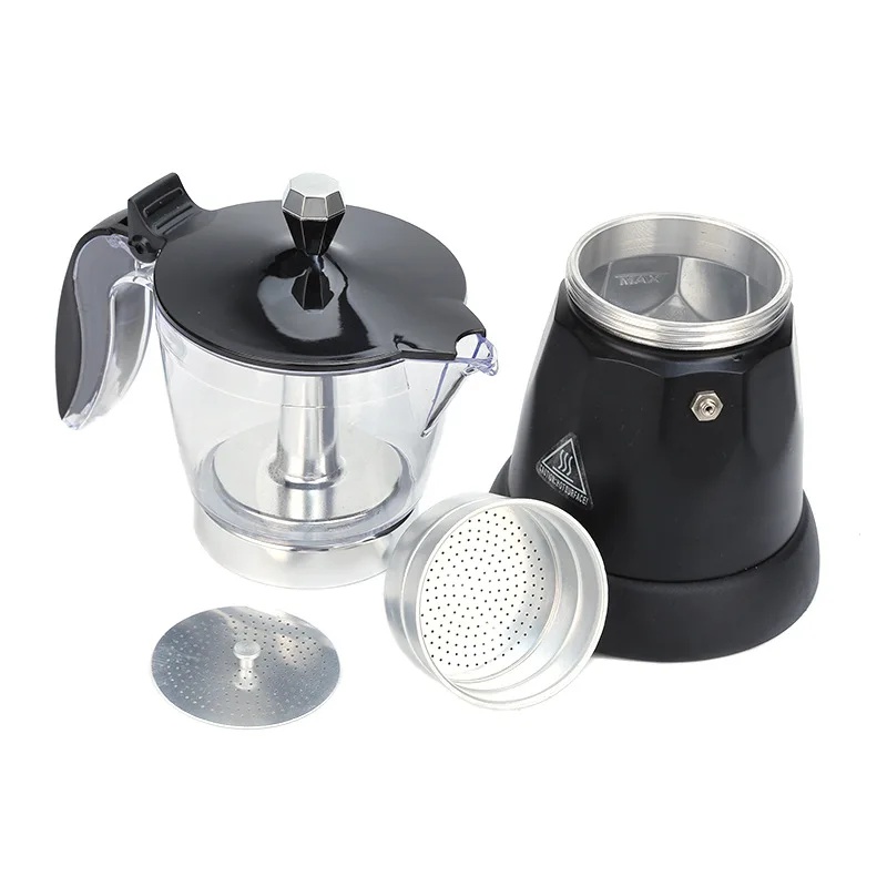 One Two Cups Moka Pot Teko Elektrik Espresso Coffee 3 Cup 300ml - S06 Gambar produk One Two Cups Moka Pot Teko Elektrik Espresso Coffee 3 Cup 300ml - S06 - Kemasan