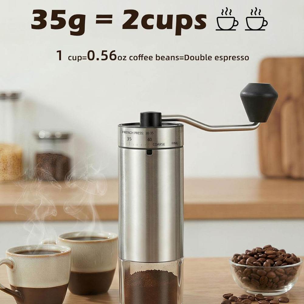 Gingira Alat Penggiling Kopi Manual Coffee Grinder Portable 40 Level - RH-200 Gambar produk Gingira Alat Penggiling Kopi Manual Coffee Grinder Portable 40 Level - RH-200 - 4