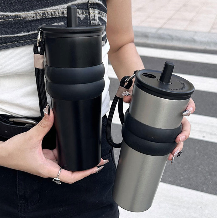 One Two Cups Botol Minum Tumbler Air Panas Dingin with Straw 710ml - YS-1000 Gambar produk One Two Cups Botol Minum Tumbler Air Panas Dingin with Straw 710ml - YS-1000 - 2