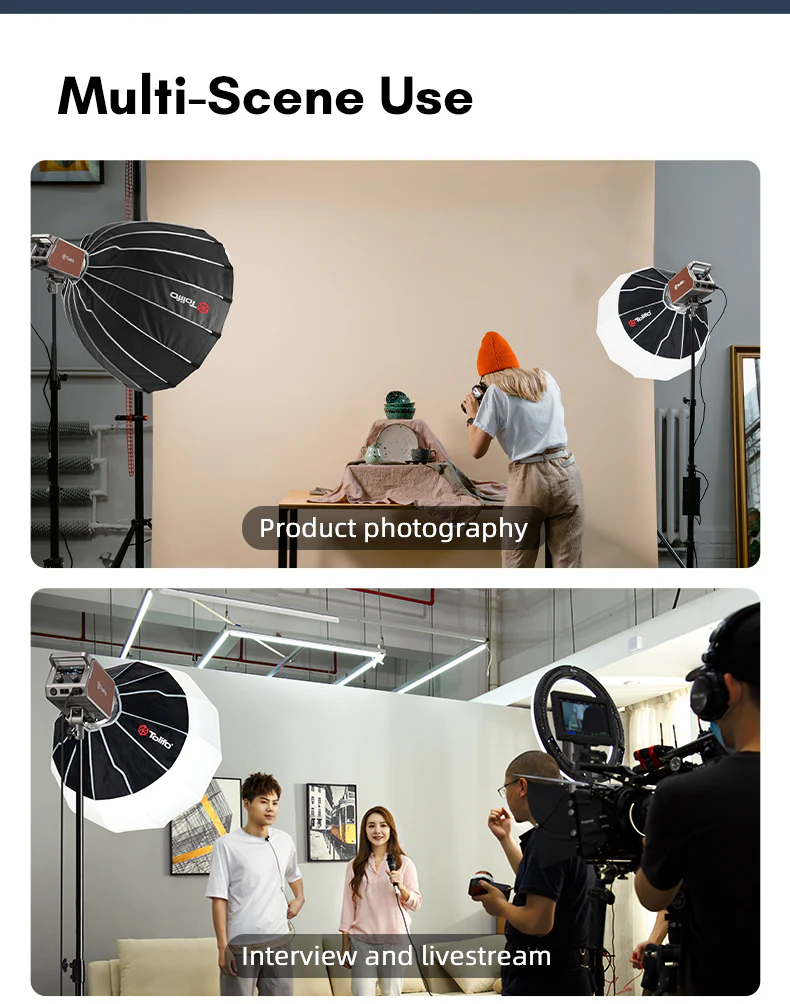 Gambar produk Tolifo Lampu Palm LED Video Light Bi-Color Bowens 2700-6500K 350W - PL-350B - 8