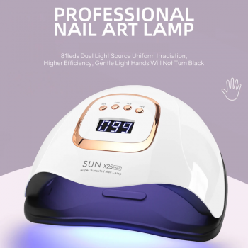 SUN Pengering Kutek UV Lamp Nail Dryer Sensor LCD Display 81 LED 380W - 25 MAX