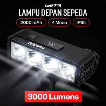 TaffLED Lampu Depan Sepeda LED Waterproof Rechargeable 3000 Lumens - LIG013