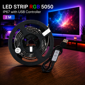 Gambar produk MALITAI Lampu LED Strip DIY Flexible 5050 RGB IP67 with USB Controller 2M - SMD2835