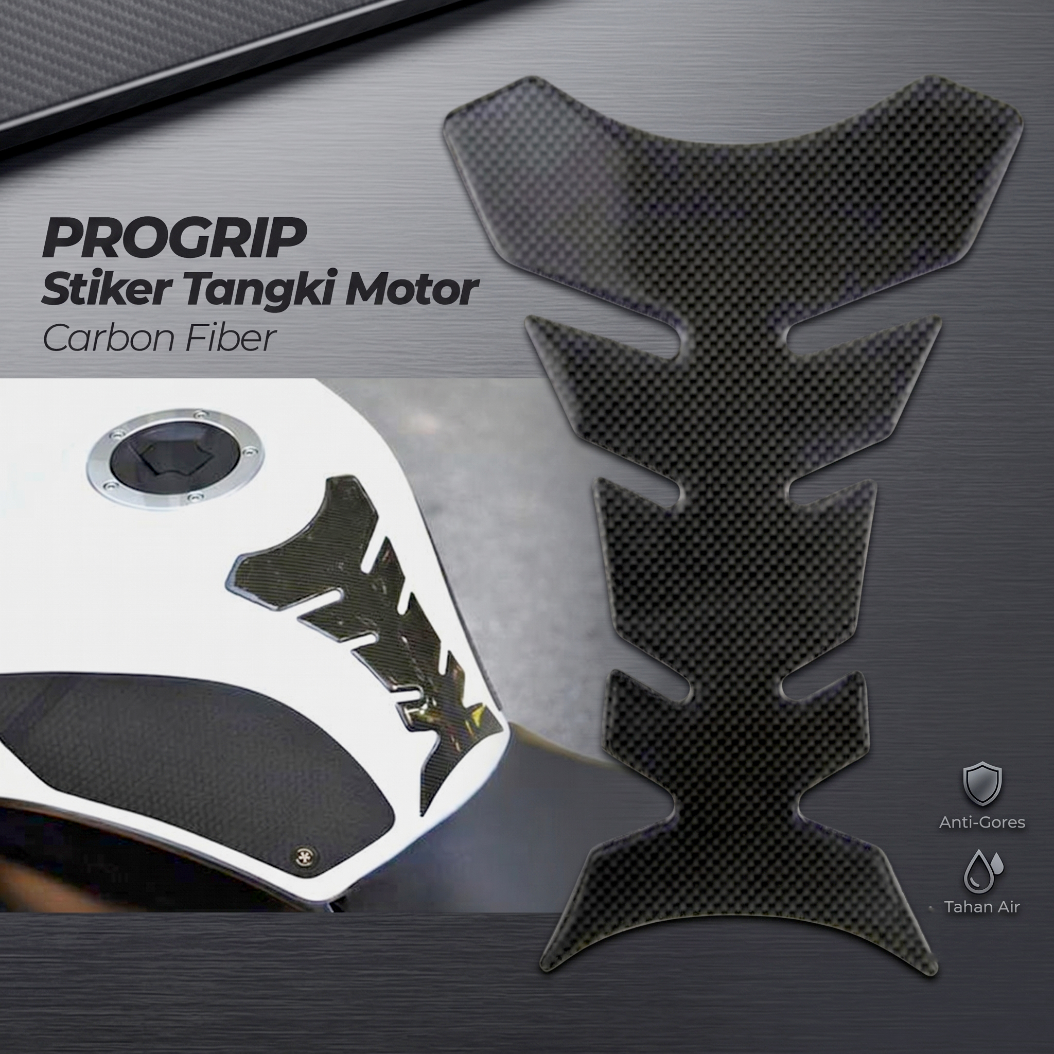 Progrip Tankpad Stiker Tangki Motor Carbon Fiber - BKK-14UD Gambar produk Progrip Tankpad Stiker Tangki Motor Carbon Fiber - BKK-14UD - Utama
