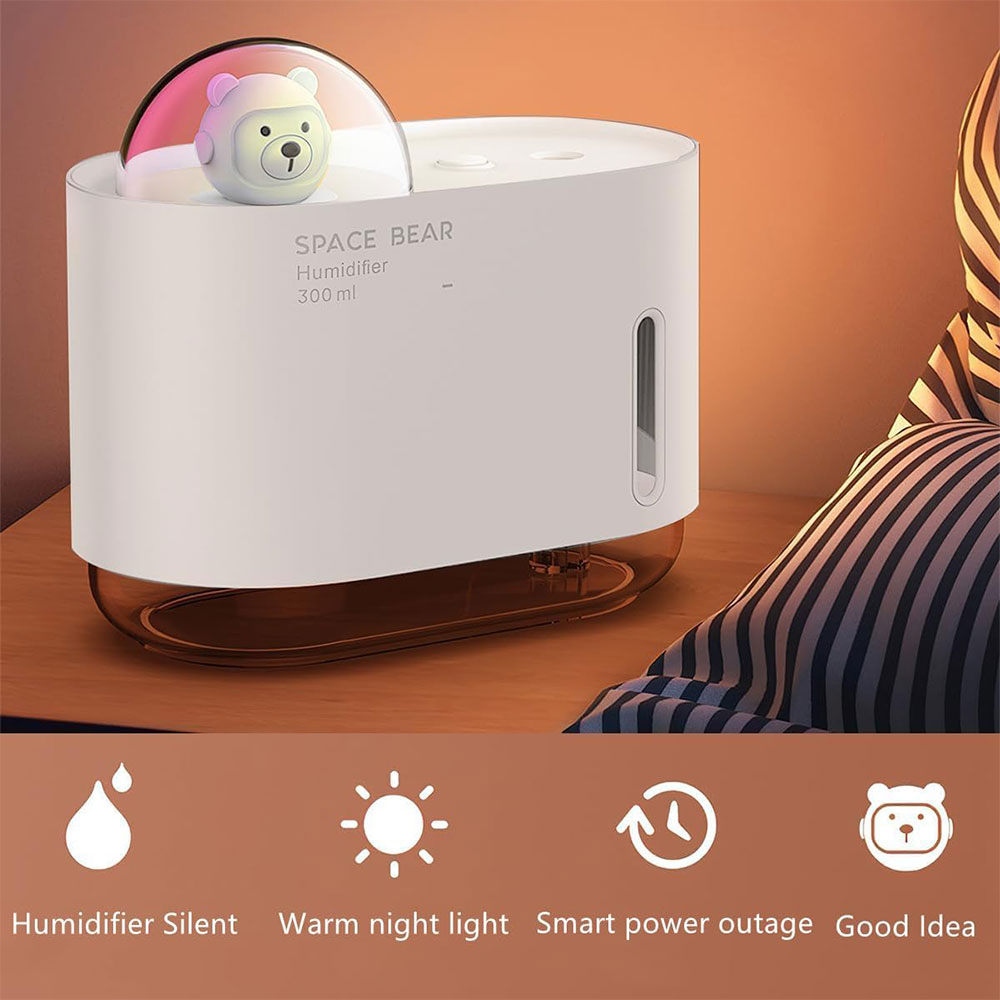 Fabo Air Humidifier Mini Ultrasonic Diffuser LED 7 Color 300ml - ABBP-M318 Gambar produk Fabo Air Humidifier Mini Ultrasonic Diffuser LED 7 Color 300ml - ABBP-M318 - 4