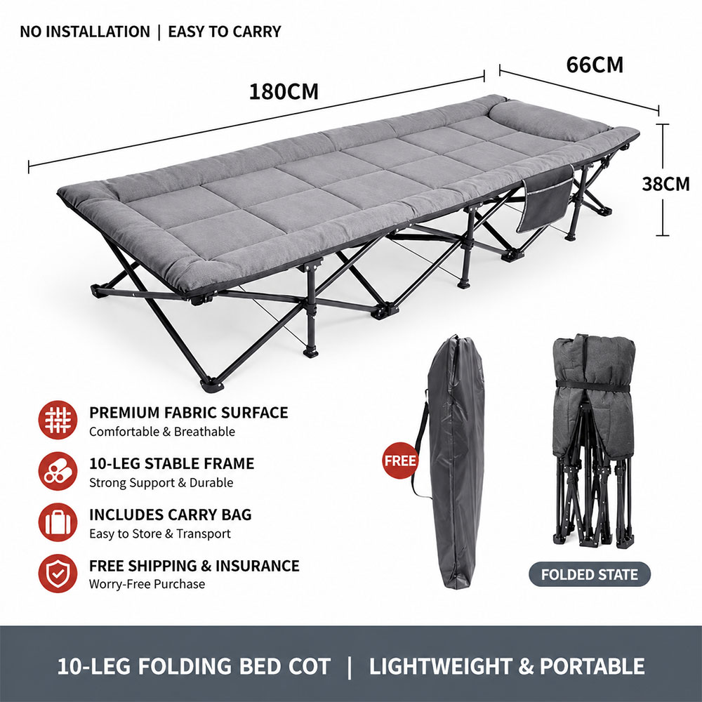REDCAMP Ranjang Lipat Kursi Malas Velved Portable Folding Escort Bed - NG10 Gambar produk REDCAMP Ranjang Lipat Kursi Malas Velved Portable Folding Escort Bed - NG10 - Kemasan