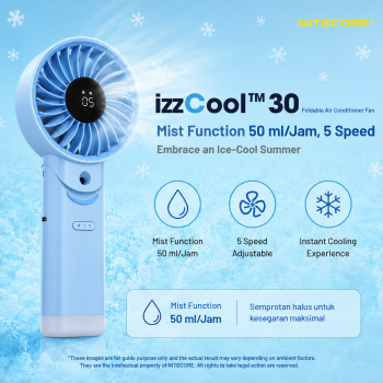 NITECORE Kipas Angin Portable Turbo Mini Mist Cooling Fan 3500 mAh - izzCool 30