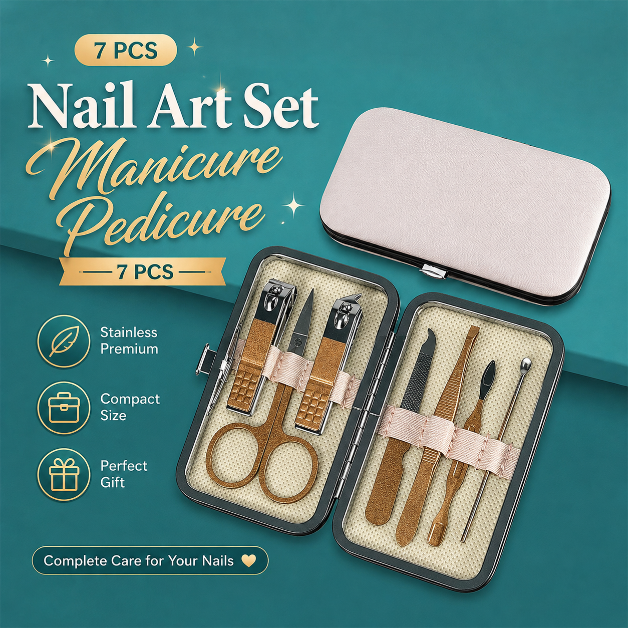 WOXVM Nail Art Set Gunting Kuku Manicure Pedicure 7 PCS - 7030D Gambar produk WOXVM Nail Art Set Gunting Kuku Manicure Pedicure 7 PCS - 7030D - Utama
