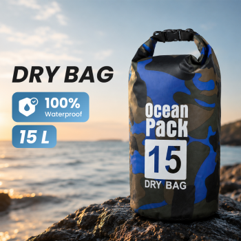 Ocean Pack Dry Bag Waterproof Backpack Strap Tas Tahan Air PVC Nilon - XAZ9