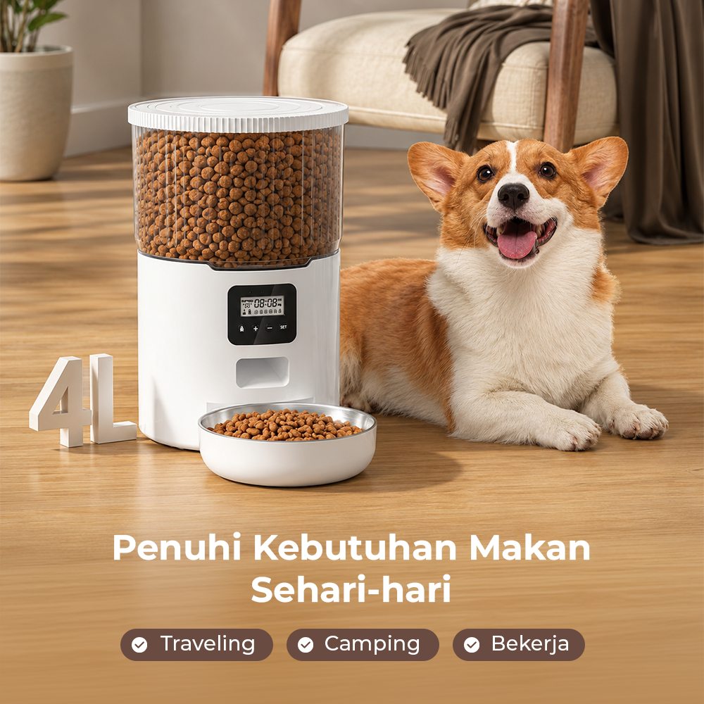 Repetsun Tempat Makan Hewan Peliharaan Otomatis Food Dispenser 4L - RPS4 Gambar produk Repetsun Tempat Makan Hewan Peliharaan Otomatis Food Dispenser 4L - RPS4 - 4