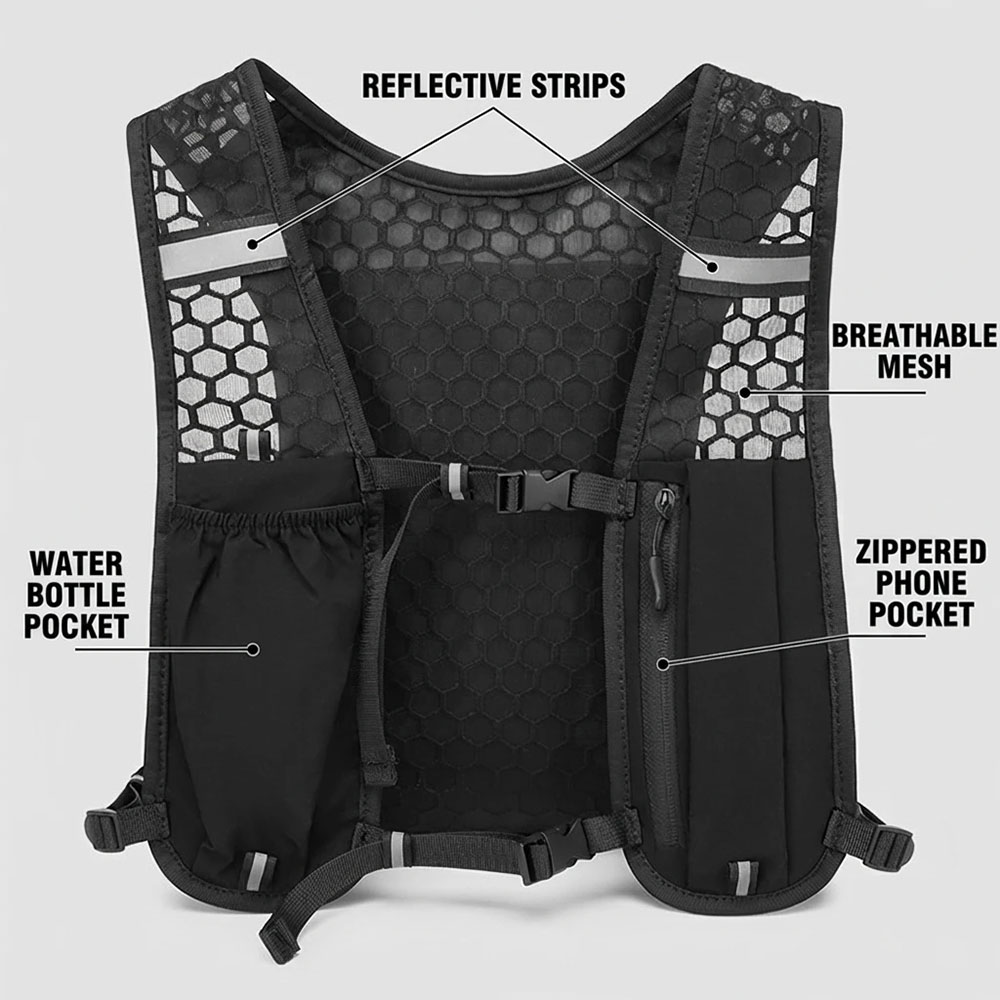 MPP Running Vest Hydrovest Hydration Breathable Rompi Lari Outdoor - WP400 Gambar produk MPP Running Vest Hydrovest Hydration Breathable Rompi Lari Outdoor - WP400 - 2