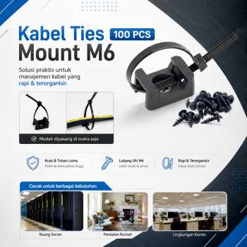 Gambar produk Taffware Dudukan Kabel Ties Tie Mount Cord Organizer M6 100 PCS - HC-2