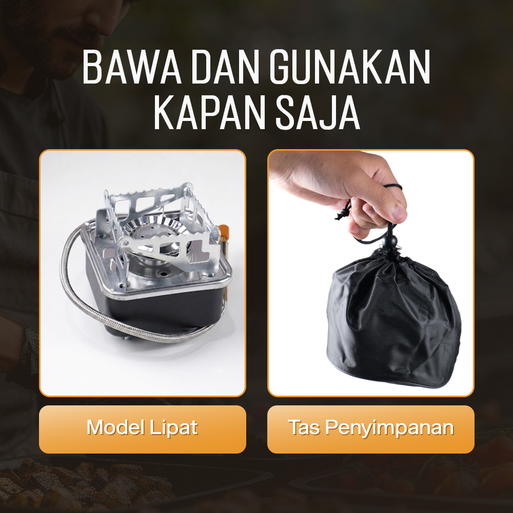 KOVAB Kompor Gas Portable Lipat Outdoor Ultralight Camping Stove - K-202 Gambar produk KOVAB Kompor Gas Portable Lipat Outdoor Ultralight Camping Stove - K-202 - 4