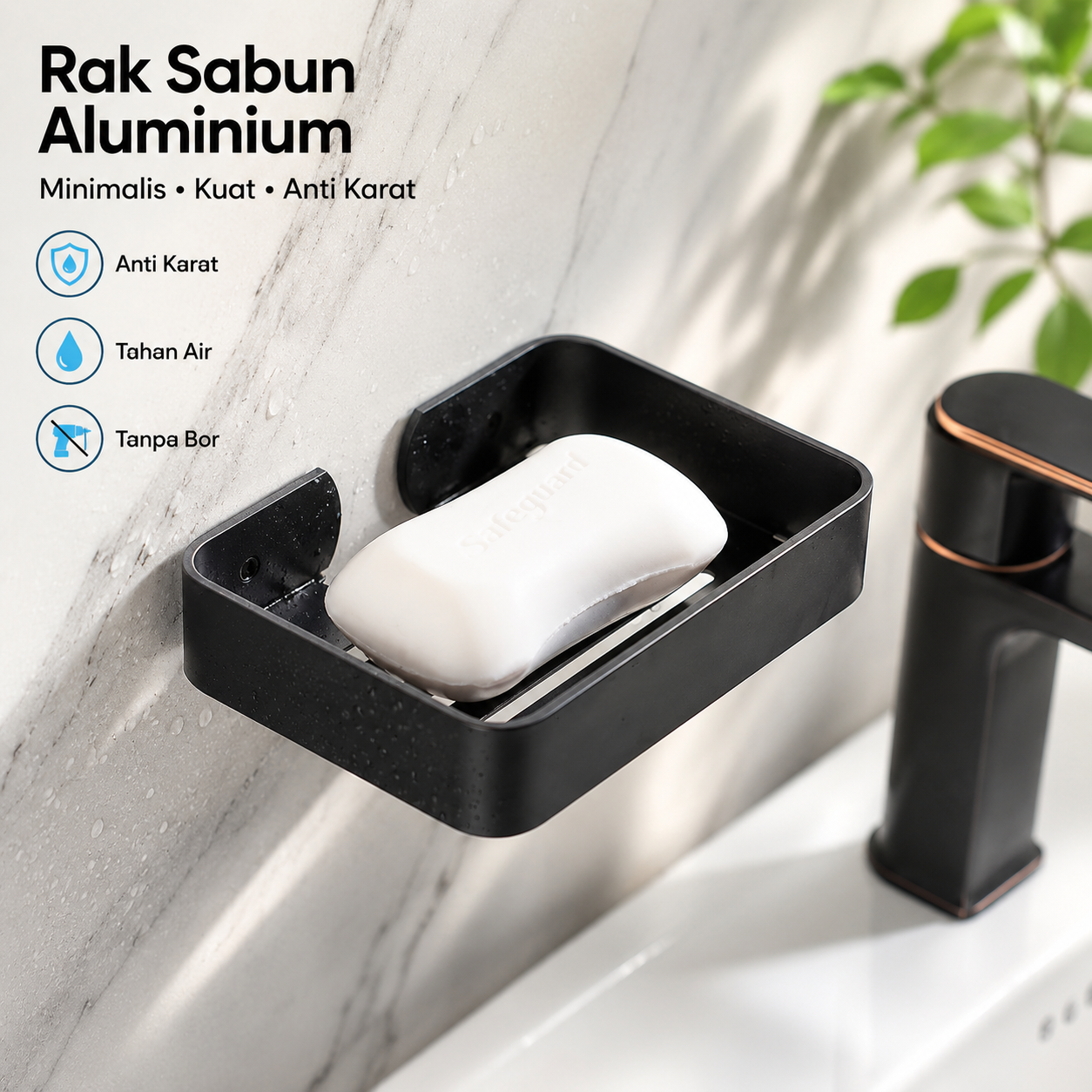 TORASU Rak Kamar Mandi Gantung Tempat Sabun Box Soap Aluminium - TR-13 Gambar produk TORASU Rak Kamar Mandi Gantung Tempat Sabun Box Soap Aluminium - TR-13 - Utama