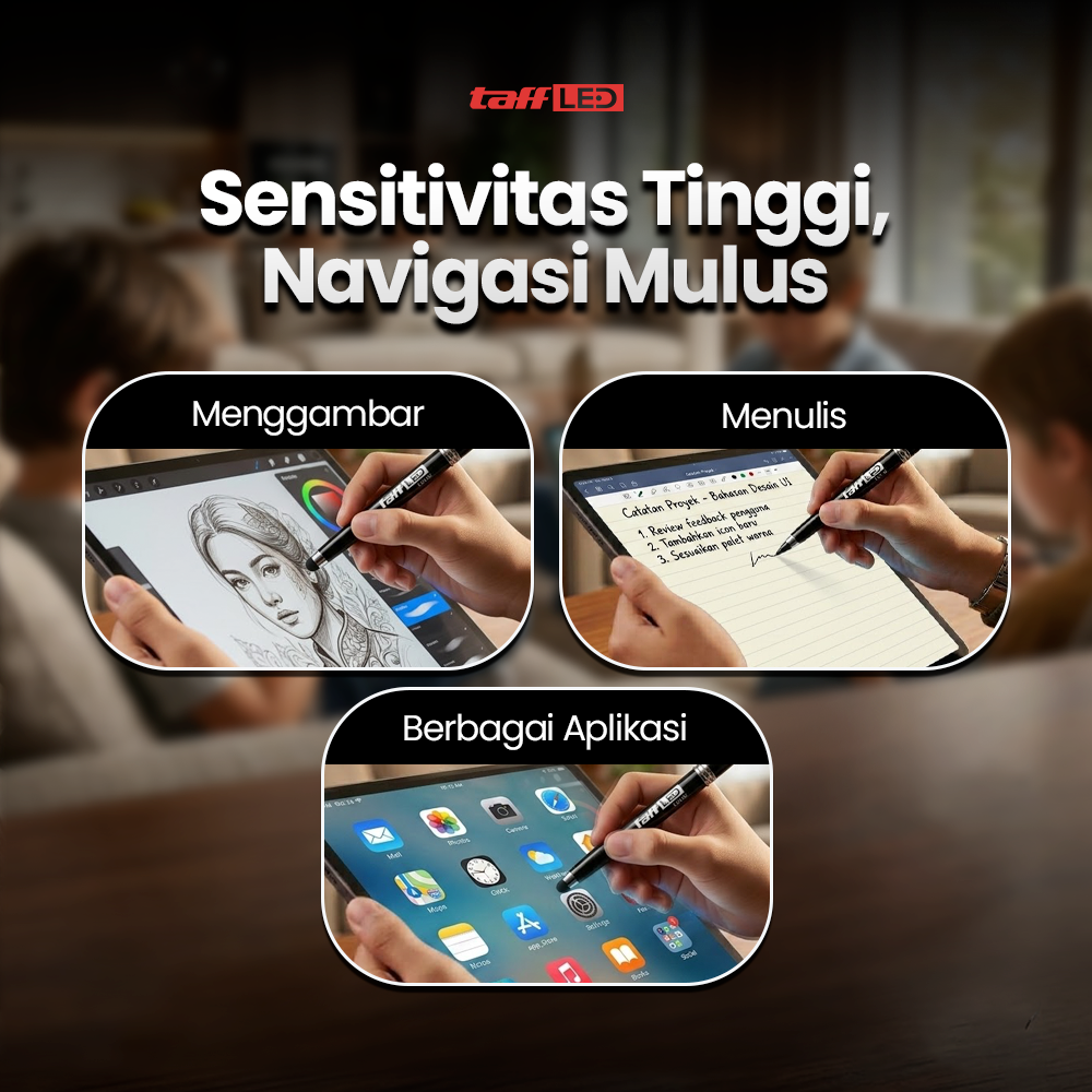 TaffLED Pulpen 4in1 Senter Laser Pointer Pen dan Stylus Tinta Hitam - T0054 Gambar produk TaffLED Pulpen 4in1 Senter Laser Pointer Pen dan Stylus Tinta Hitam - T0054 - 3