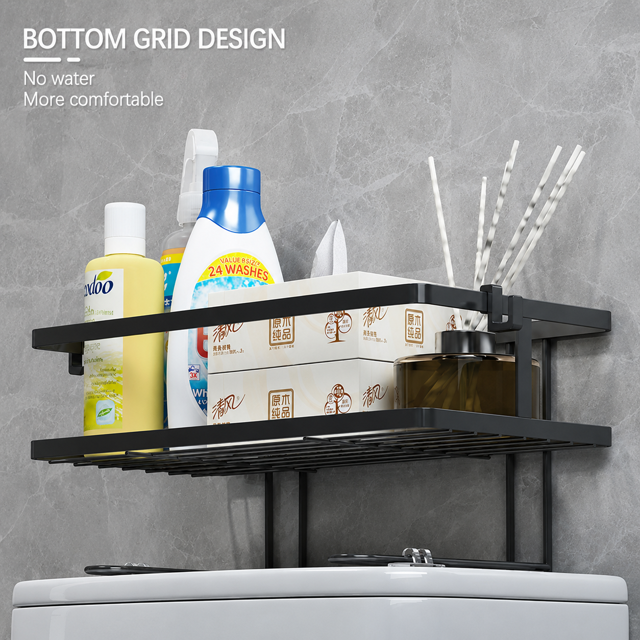 Slyz Rak Kamar Mandi Bathroom Organizer Rack Aluminium Single Layer - Slyz25 Gambar produk Slyz Rak Kamar Mandi Bathroom Organizer Rack Aluminium Single Layer - Slyz25 - 4