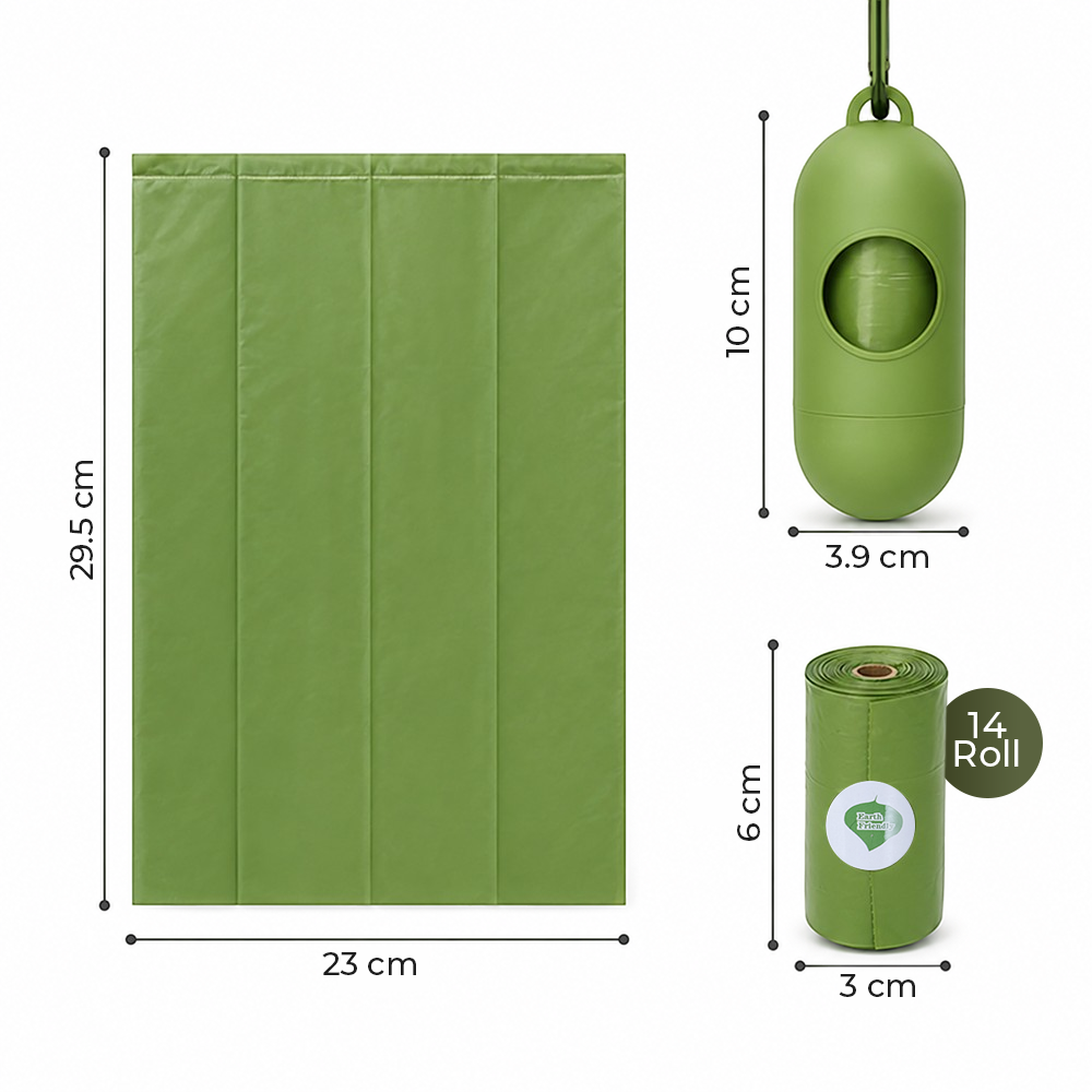 GAGYIVE Kantong Plastik Kotoran Anjing Biodegradable dengan Dispenser Polos - GA15 Gambar produk GAGYIVE Kantong Plastik Kotoran Anjing Biodegradable dengan Dispenser Polos - GA15 - 8