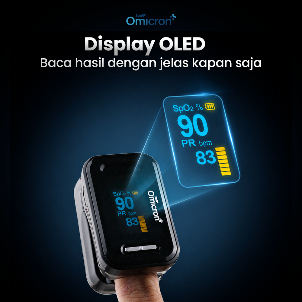 TaffOmicron Fingertip Pulse Oximeter Alat Ukur Saturasi Oksigen Darah - YK-81C Gambar produk TaffOmicron Fingertip Pulse Oximeter Alat Ukur Saturasi Oksigen Darah - YK-81C - 4