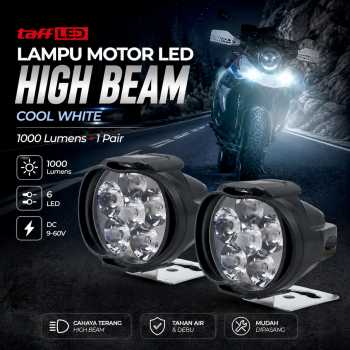 TaffLED Lampu Tembak Motor LED High Beam Cool White 1000 Lumens 1 Pair - U5