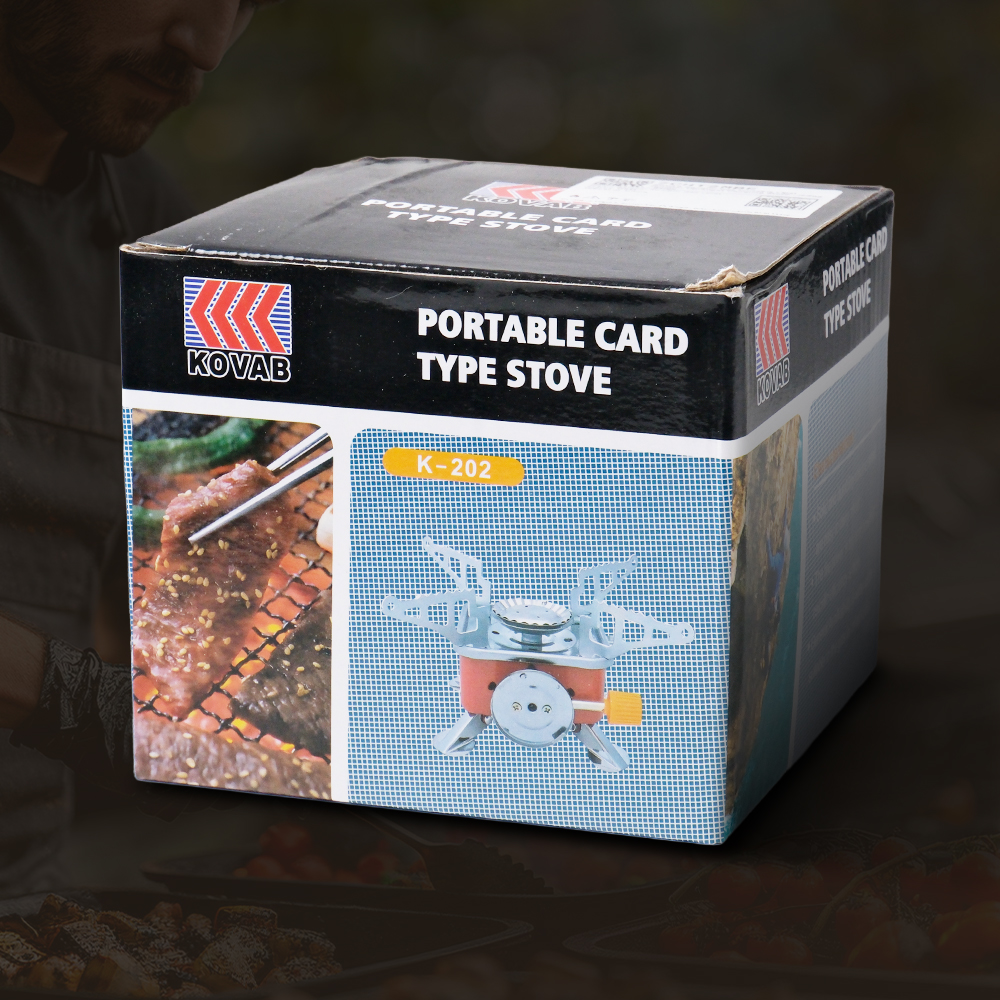 KOVAB Kompor Gas Portable Lipat Outdoor Ultralight Camping Stove - K-202 Gambar produk KOVAB Kompor Gas Portable Lipat Outdoor Ultralight Camping Stove - K-202 - Kemasan