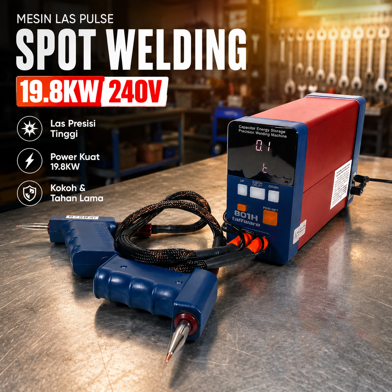 Taffware Mesin Las Pulse Spot Welding Machine 19.8KW 240V - 801H Gambar produk Taffware Mesin Las Pulse Spot Welding Machine 19.8KW 240V - 801H - Utama